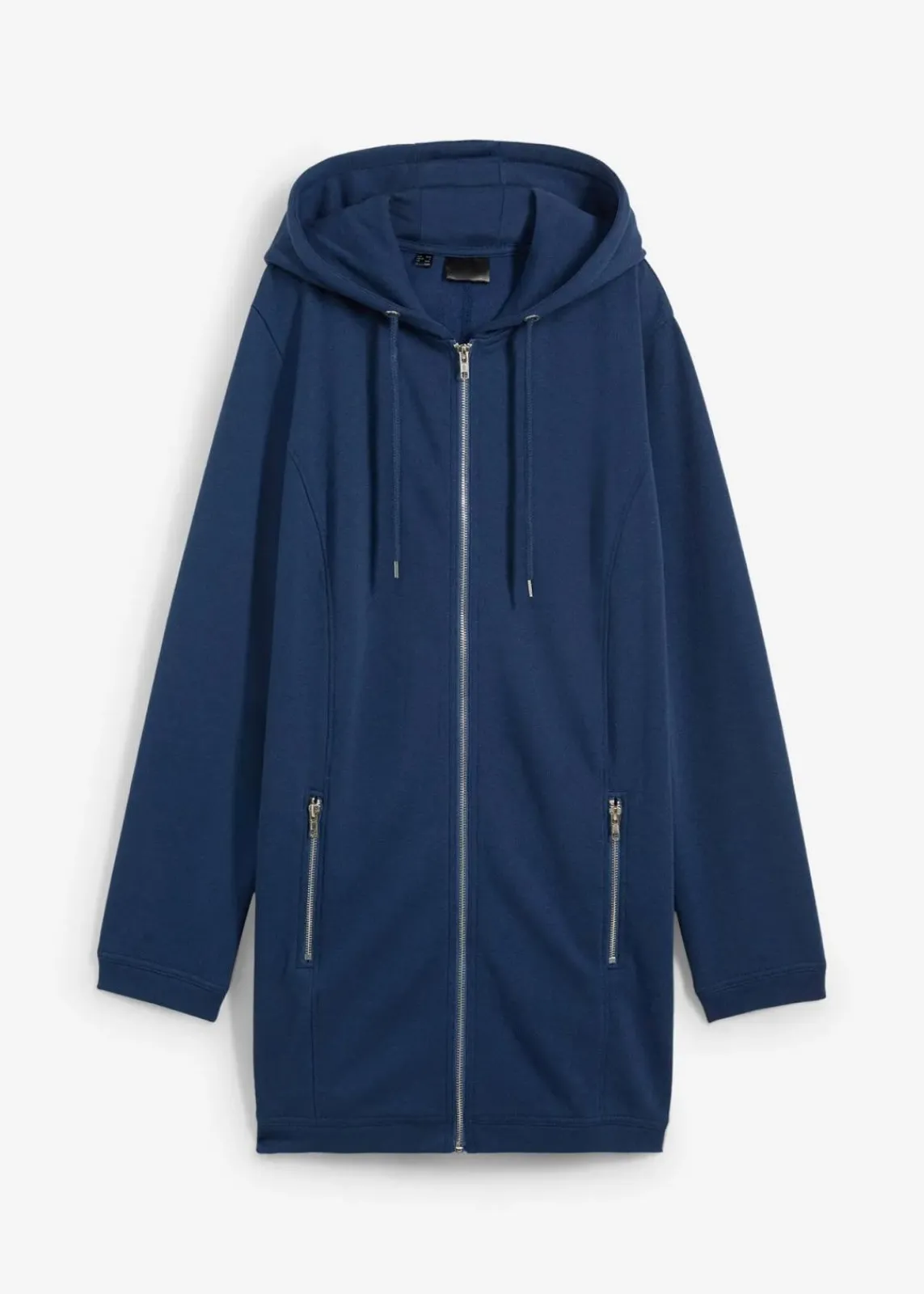 bonprix Sweat|Bekleidung·Blusen & Tuniken^Long-Sweatjacke mit Reißverschlusstaschen tiefblau