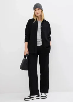 bonprix Bekleidung·Blusen & Tuniken|Sweat^Long-Sweatjacke mit Taschen schwarz