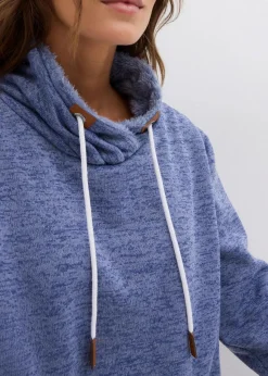 bonprix Sweat|Bekleidung·Blusen & Tuniken^Long-Sweatshirt mattblau meliert
