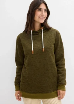 bonprix Sweat|Bekleidung·Blusen & Tuniken^Long-Sweatshirt erdoliv meliert