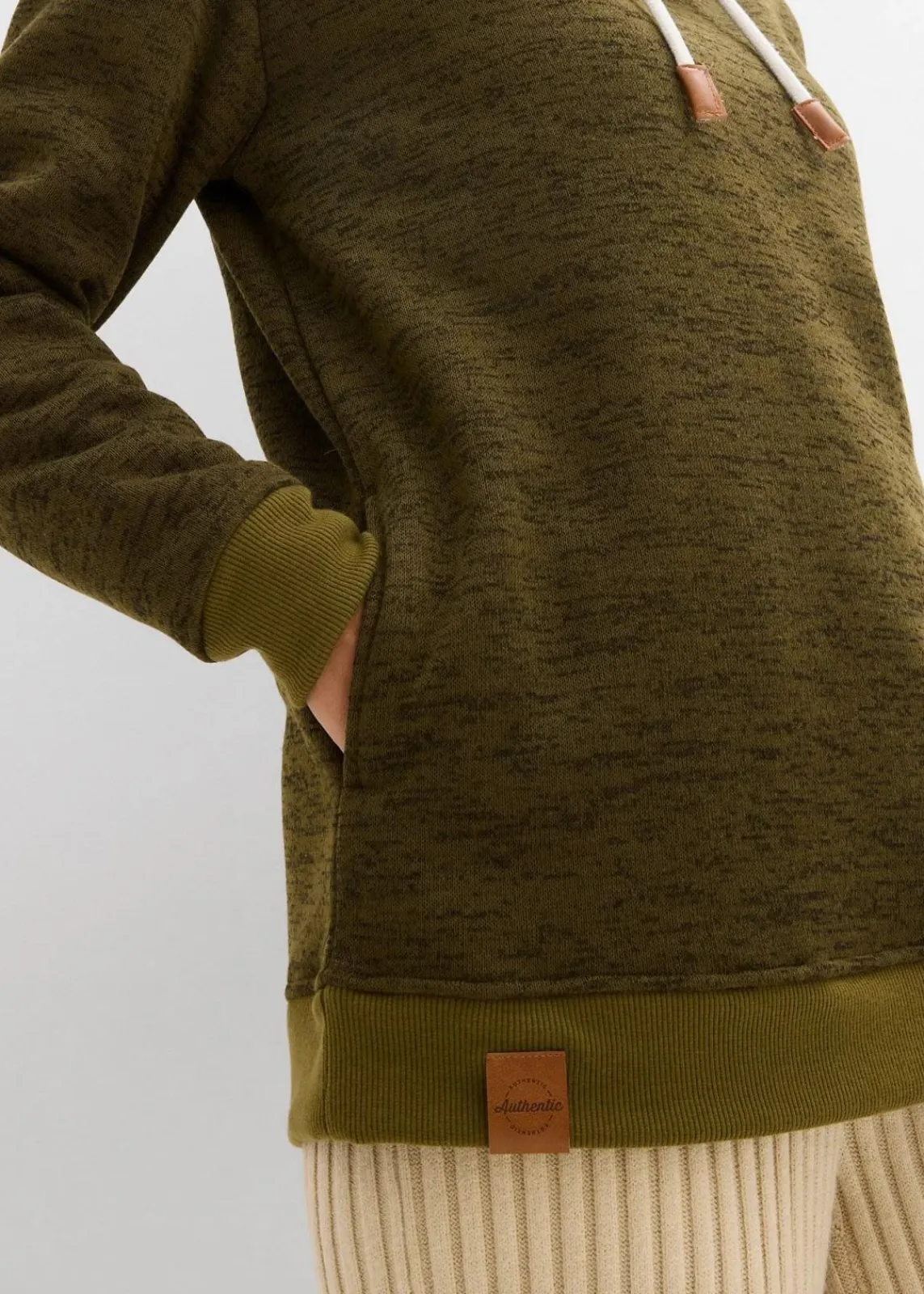 bonprix Sweat|Bekleidung·Blusen & Tuniken^Long-Sweatshirt erdoliv meliert
