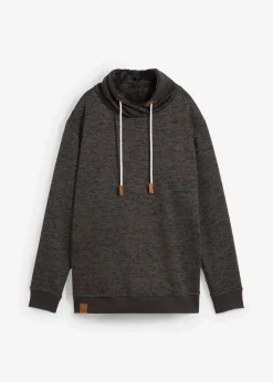 bonprix Bekleidung·Blusen & Tuniken|Sweat^Long-Sweatshirt anthrazit meliert meliert