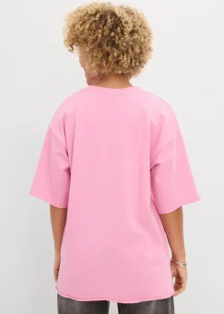 bonprix Sweat|Zweiteiler & Sets^Long-Sweatshirt aus reiner Baumwolle blütenpink