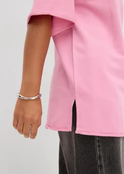 bonprix Sweat|Zweiteiler & Sets^Long-Sweatshirt aus reiner Baumwolle blütenpink