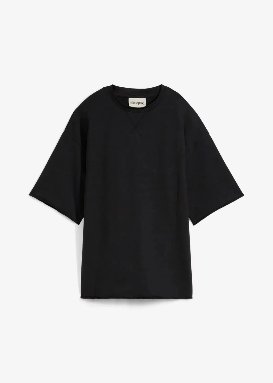 bonprix Bekleidung·Blusen & Tuniken|Zweiteiler & Sets^Long-Sweatshirt aus reiner Baumwolle schwarz