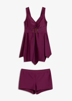 bonprix Nachhaltigere Materialien|Bademode·Tankinis^Long-Tankini mit breiten Trägern (2-tlg.Set) aubergine