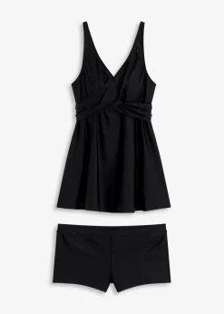 bonprix Nachhaltigere Materialien|Tankinis^Long-Tankini (2-tlg.Set) mit V-Ausschnitt schwarz