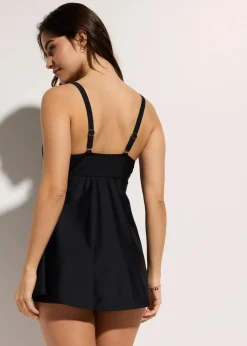 bonprix Nachhaltigere Materialien|Tankinis^Long-Tankini (2-tlg.Set) mit V-Ausschnitt schwarz