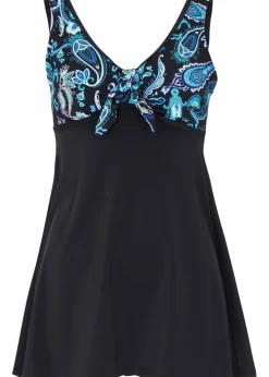 bonprix Nachhaltigere Materialien|Mix & Match^Long-Tankinioberteil mit breiten Trägern schwarz paisley