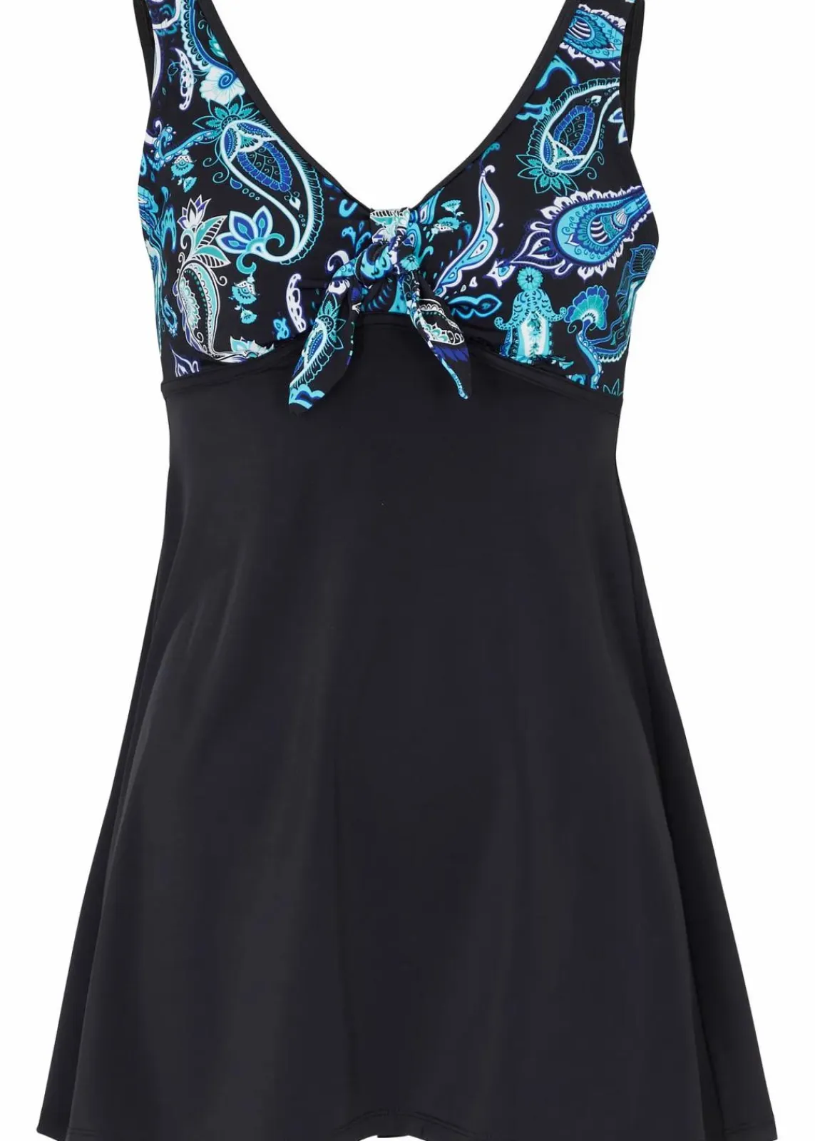 bonprix Nachhaltigere Materialien|Mix & Match^Long-Tankinioberteil mit breiten Trägern schwarz paisley