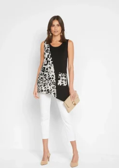 bonprix Shirts & Tops^Long-Top schwarz/ leo bedruckt