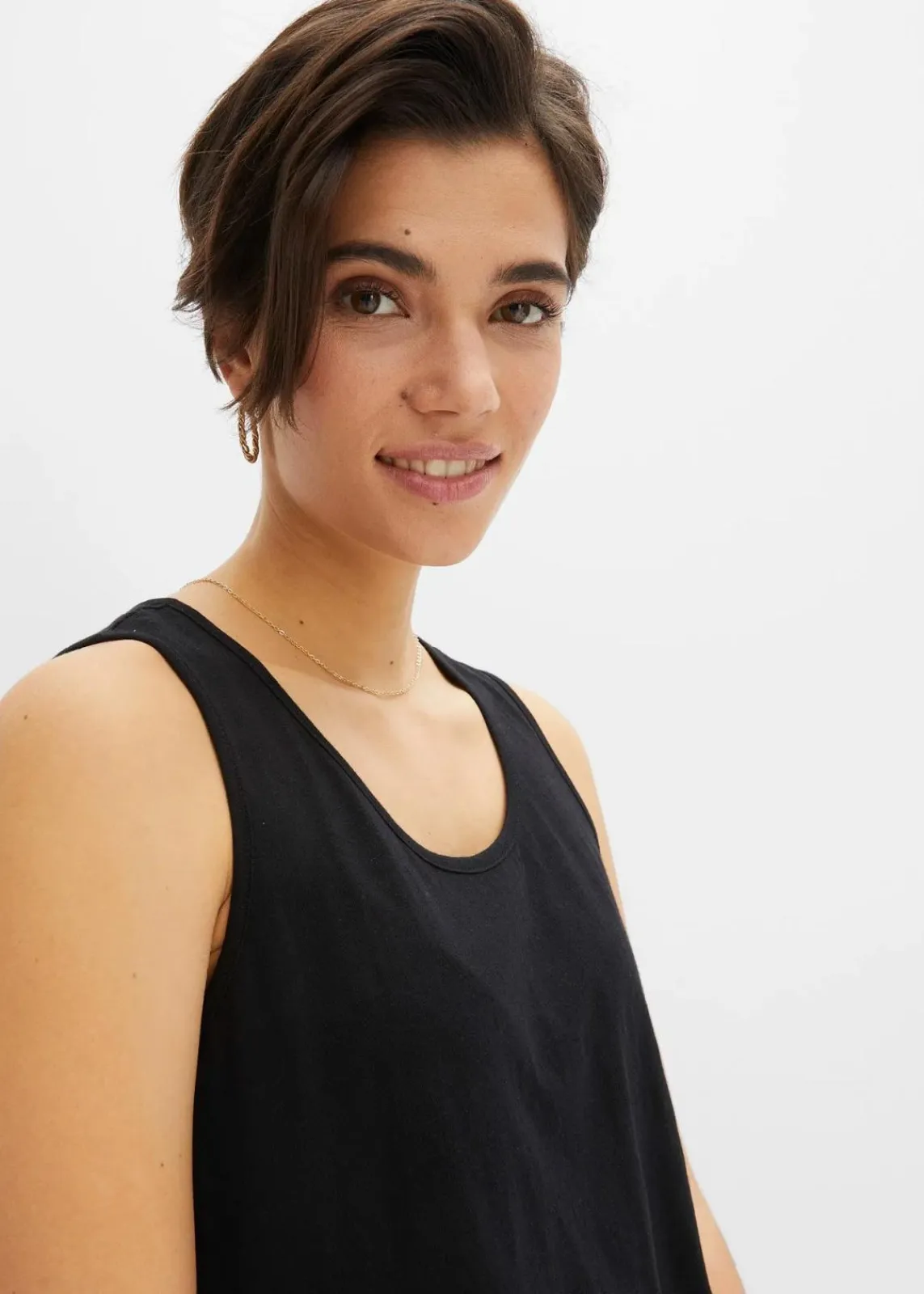 bonprix Shirts & Tops|Nachhaltigere Materialien^Long-Top aus Bio-Baumwolle schwarz