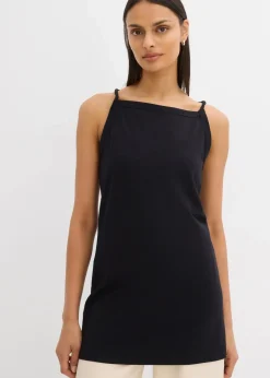 bonprix Shirts & Tops^Long-Top aus elastischem Baumwoll-Mix schwarz
