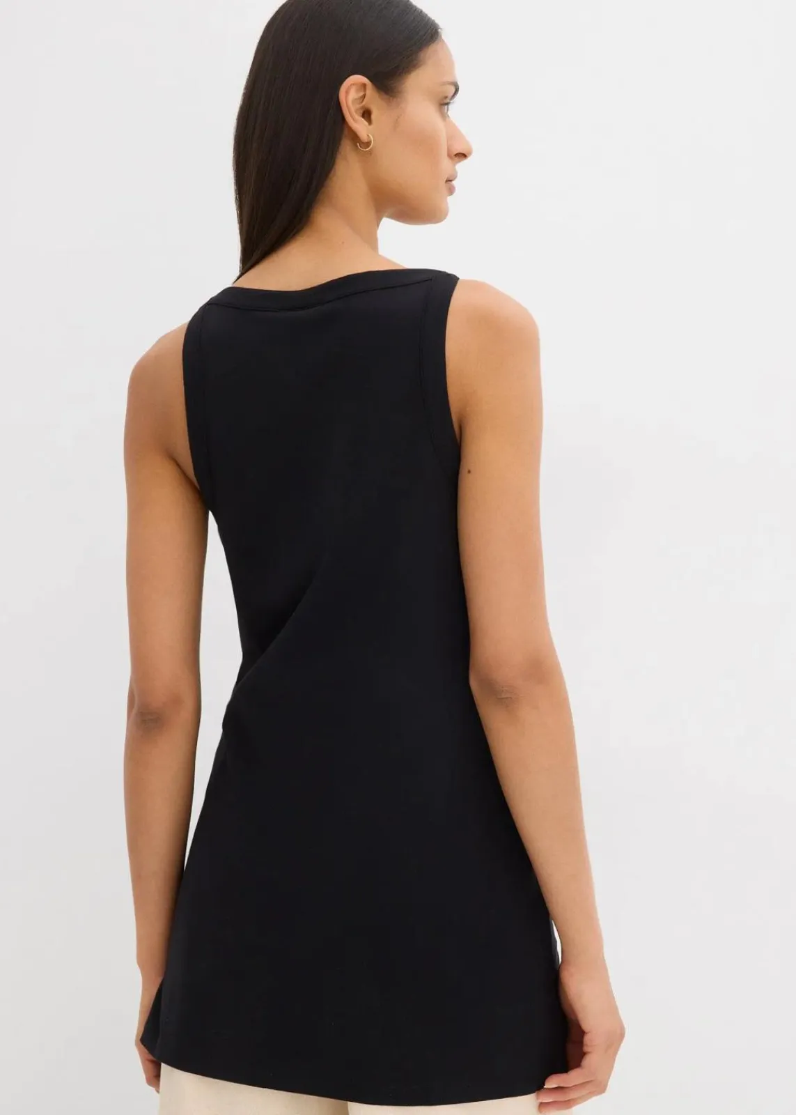 bonprix Shirts & Tops^Long-Top aus elastischem Baumwoll-Mix schwarz
