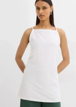 bonprix Shirts & Tops^Long-Top aus elastischem Baumwoll-Mix weiß