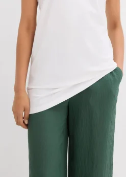 bonprix Shirts & Tops^Long-Top aus elastischem Baumwoll-Mix weiß