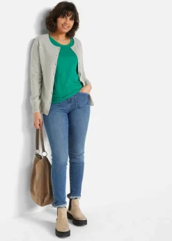 bonprix Shirts & Tops|Basics^Long-Top aus reiner Baumwolle (5er Pack) smaragd + weinbeere + mittelfuchsia + weiß + minzegrün