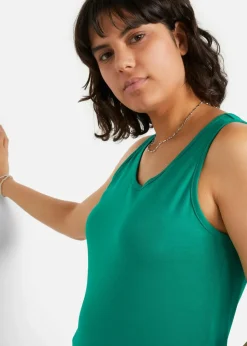 bonprix Shirts & Tops|Basics^Long-Top aus reiner Baumwolle (5er Pack) smaragd + weinbeere + mittelfuchsia + weiß + minzegrün