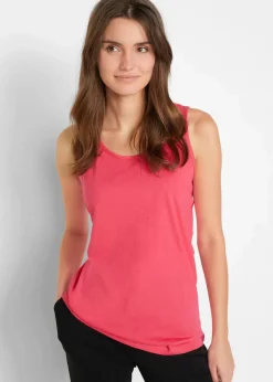 bonprix Shirts & Tops|Basics^Long-Top aus reiner Baumwolle (5er Pack) hibiskuspink + hellgrau meliert + weiß + schwarz + dunkelblau
