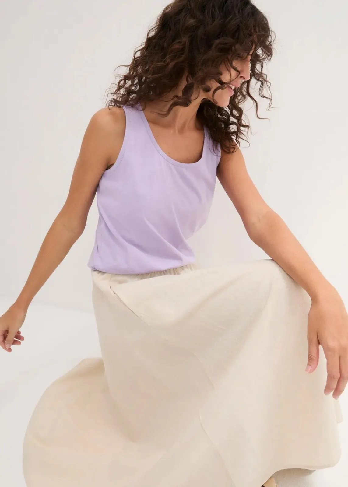 bonprix Shirts & Tops|Basics^Long-Top aus reiner Baumwolle (5er Pack) hellviolett + rauchsalbei + kristallrosa + schwarz + weiß