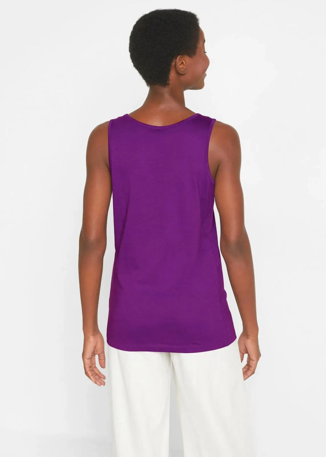 bonprix Shirts & Tops|Basics^Long-Top aus reiner Baumwolle (5er Pack) puderblau + pinklady + weiß + schwarz + tiefviolett