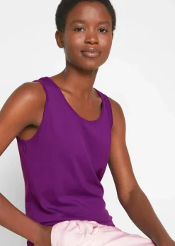 bonprix Shirts & Tops|Basics^Long-Top aus reiner Baumwolle (5er Pack) puderblau + pinklady + weiß + schwarz + tiefviolett
