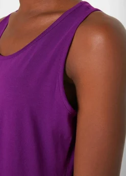 bonprix Shirts & Tops|Basics^Long-Top aus reiner Baumwolle (5er Pack) puderblau + pinklady + weiß + schwarz + tiefviolett