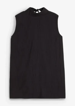 bonprix Zweiteiler & Sets|Shirts & Tops^Long-Top aus strukturiertem Viskose-Mix schwarz