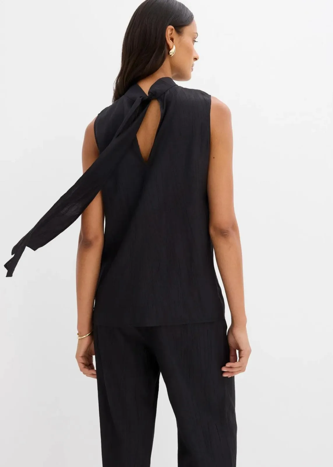 bonprix Zweiteiler & Sets|Shirts & Tops^Long-Top aus strukturiertem Viskose-Mix schwarz