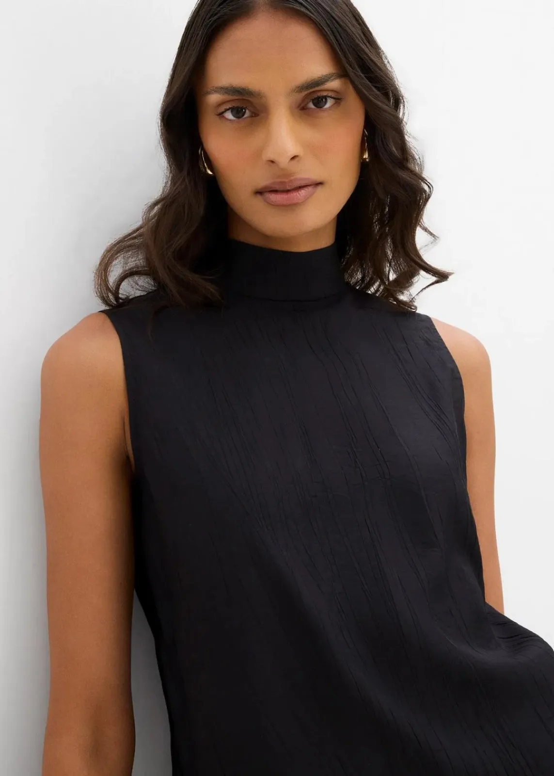 bonprix Zweiteiler & Sets|Shirts & Tops^Long-Top aus strukturiertem Viskose-Mix schwarz