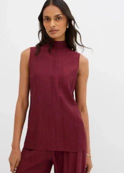 bonprix Shirts & Tops|Zweiteiler & Sets^Long-Top aus strukturiertem Viskose-Mix ahornrot