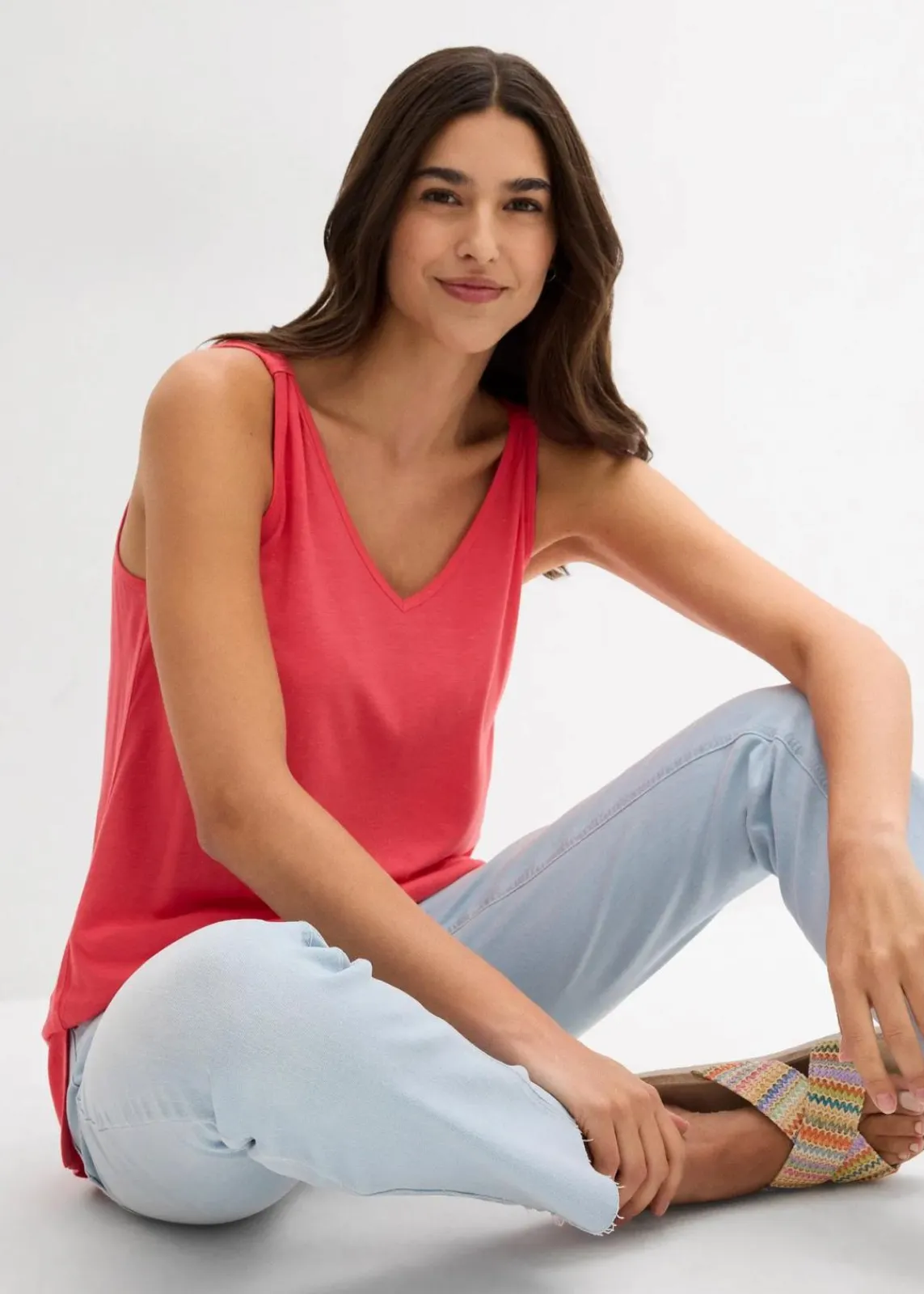 bonprix Shirts & Tops^Long-Top aus Viskose-Leinen-Mix paradiespink