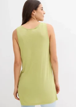 bonprix Shirts & Tops^Long-Top aus Viskose-Leinen-Mix mattpistazie
