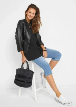 bonprix Shirts & Tops^Long-Top aus Viskose-Mix schwarz