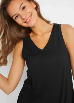 bonprix Shirts & Tops^Long-Top aus Viskose-Mix schwarz