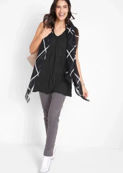 bonprix Shirts & Tops^Long-Top mit Crash-Effekt schwarz