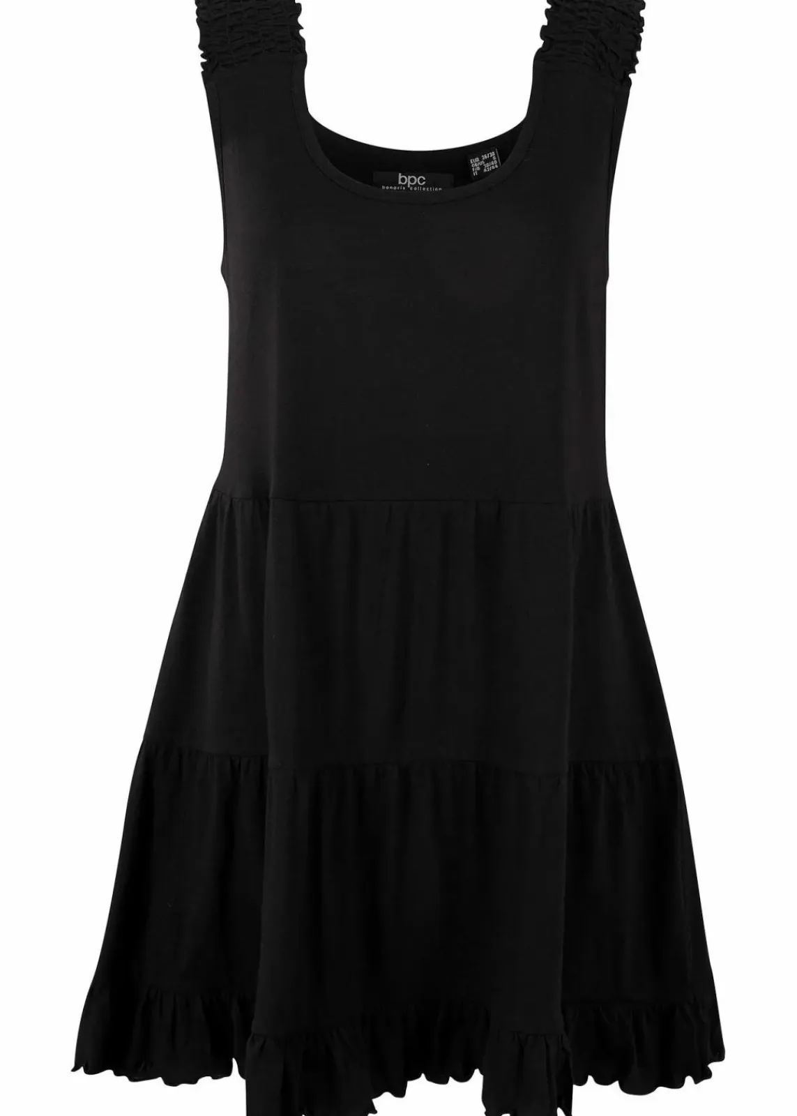 bonprix Nachhaltigere Materialien|Shirts & Tops^Long-Top mit Volants und breiten Trägern schwarz