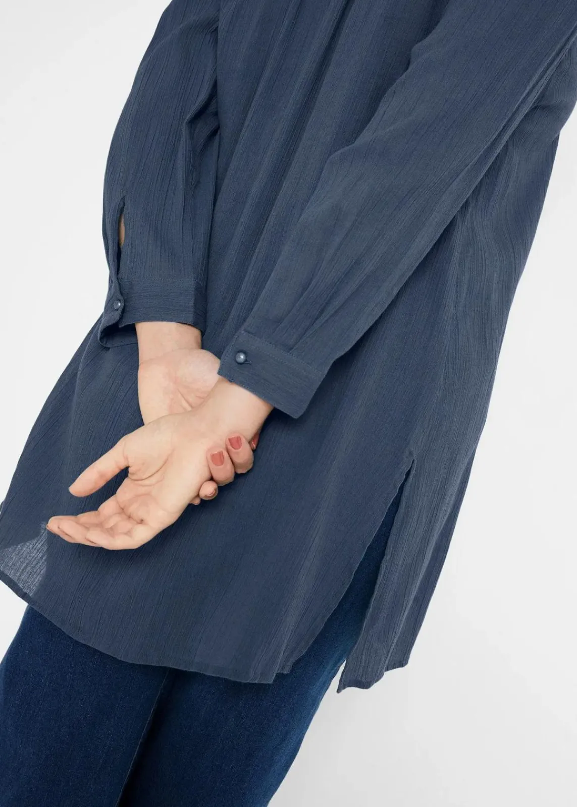 bonprix Bekleidung·Jacken & Mäntel|Blusen & Tuniken^Long-Tunika aus Baumwolle dunkelblau