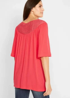 bonprix Bekleidung·Jacken & Mäntel|Blusen & Tuniken^Long-Tunika aus Crinkle, halbarm hummer