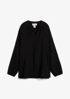 bonprix Bekleidung·Jacken & Mäntel|Blusen & Tuniken^Long-Tunika aus Musselin schwarz