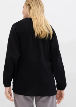 bonprix Bekleidung·Jacken & Mäntel|Blusen & Tuniken^Long-Tunika aus Musselin schwarz