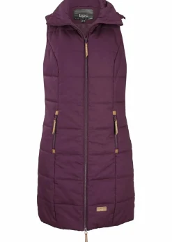 bonprix Jacken & Mäntel|Bekleidung·Hosen^Longweste mit Stehkragen holunderbeere