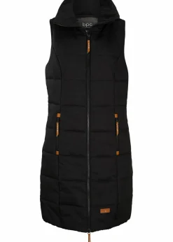 bonprix Jacken & Mäntel|Bekleidung·Hosen^Longweste mit Stehkragen schwarz