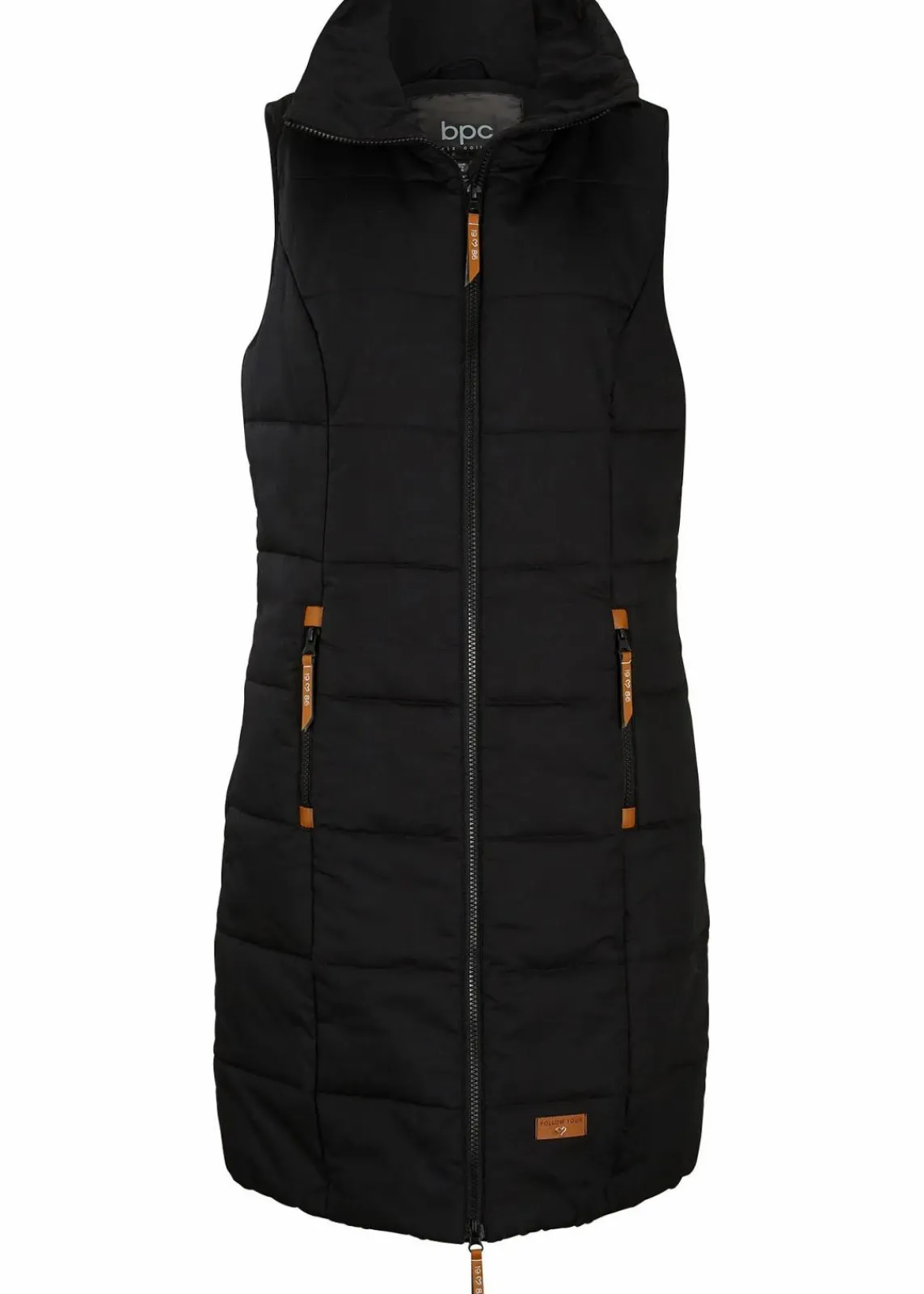 bonprix Jacken & Mäntel|Bekleidung·Hosen^Longweste mit Stehkragen schwarz