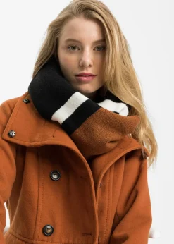 bonprix Schals & Tücher|Schuhe & Accessoires In Spezialgrößen·Tücher & Ponchos^Loop Schal schwarz/kastanienbraun/weiss gestreift