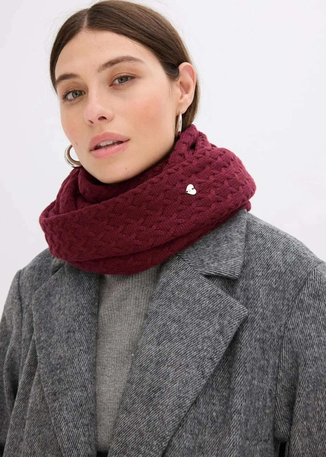 bonprix Schals & Tücher|Schuhe & Accessoires In Spezialgrößen·Tücher & Ponchos^Loop Schal mit Kaschmiranteil ahornrot