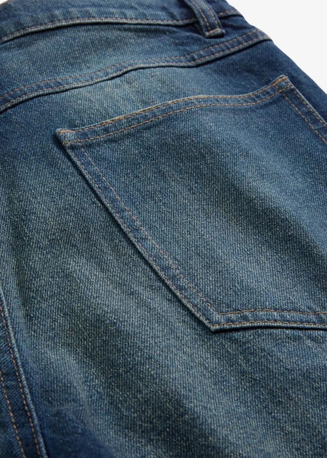 bonprix Bekleidung·Shirts & Tops|Jeans^Loose Straight-Jeans High Waist, Low Stretch dunkelblau denim used