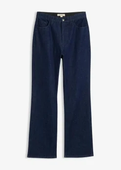bonprix Jeans^Loose Straight-Jeans High Waist, Bequembund mit Strass tiefblau denim ungewaschen