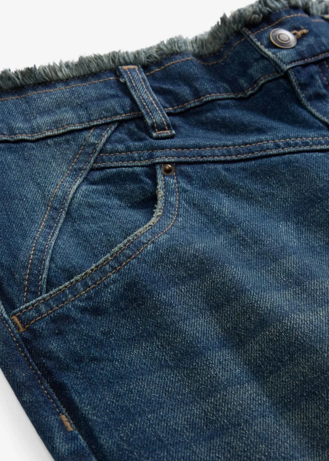 bonprix Bekleidung·Shirts & Tops|Jeans^Loose Straight-Jeans High Waist dunkelblau denim used
