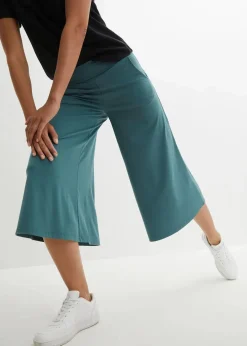 bonprix Nachhaltigere Materialien|Hosen^Loungewear Culotte mit weitem Bein graugrün